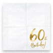 Picture of 60TH BIRTHDAY WHITE PAPER NAPKINS 33 X 33CM - 20 PACK